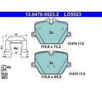 Set di pastiglie freno ATE 13.0470-5523.2, posteriore, Ceramica
