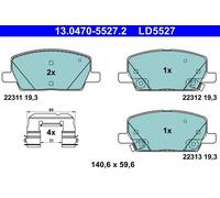 Set di pastiglie freno ATE 13.0470-5527.2, anteriore, Ceramica