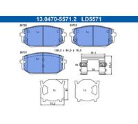 ATE 13.0470-5571.2 Kit pastiglie freni