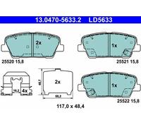 ATE Kit pastiglie freno 13.0470-5633.2 - posteriori per Hyundai e Kia