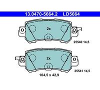 Set di pastiglie freno, freno a disco ATE Ceramic 13.0470-5664.2