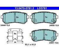 Set di pastiglie freno ATE 13.0470-5781.2, posteriore, Ceramica