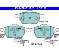 ATE Pastiglie Freni 13.0470-7110.2 Kit Pastiglie Freni,Kit Pasticche Freni VW,AUDI,SKODA,PASSAT Variant (3B6),PASSAT Variant (3B5),PASSAT (3B3)