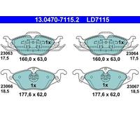 Pastiglie freno 13.0470-7115.2 ATE per OPEL ASTRA G Hatchback ASTRA G Tre volumi