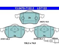 Set di pastiglie freno ATE 13.0470-7122.2, anteriore, Ceramica