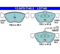 Set di pastiglie freno ATE 13.0470-7140.2, anteriore, Ceramica