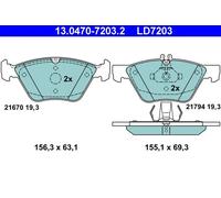 Set di pastiglie freno ATE 13.0470-7203.2, anteriore, Ceramica