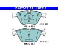 Set di pastiglie freno ATE 13.0470-7216.2, anteriore, Ceramica