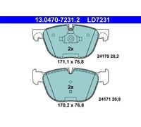 Set di pastiglie freno ATE 13.0470-7231.2, anteriore, Ceramica