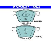 ATE Kit pastiglie freno, Freno a disco compatibile con FORD VOLVO 13.0470-7243.2