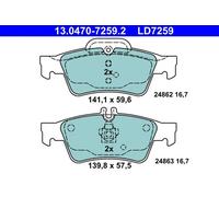 Set di pastiglie freno ATE 13.0470-7259.2, posteriore, Ceramica