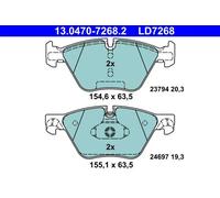Set di pastiglie freno ATE 13.0470-7268.2, anteriore, Ceramica