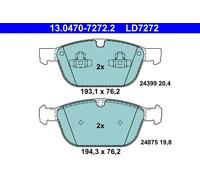 Set di pastiglie freno ATE 13.0470-7272.2, anteriore, Ceramica