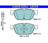 Set di pastiglie freno ATE 13.0470-7279.2, anteriore, Ceramica
