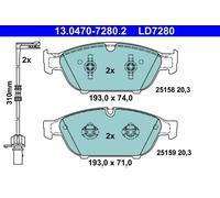 ATE Set pastiglie freno 13.0470-7280.2 – Anteriore Ceramica