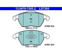 Set di pastiglie freno ATE 13.0470-7285.2, anteriore, Ceramica