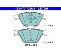 Set di pastiglie freno ATE 13.0470-7296.2, anteriore, Ceramica