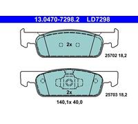ATE Set di pastiglie freno 13.0470-7298.2 anteriore, ceramica per Renault Dacia Smart