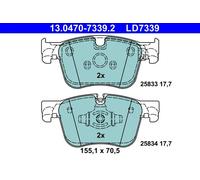 Set di pastiglie freno ATE 13.0470-7339.2, anteriore, Ceramica