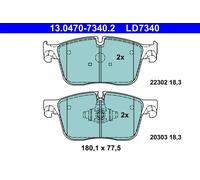 Set di pastiglie freno ATE 13.0470-7340.2, anteriore, Ceramica