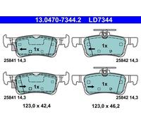 Pastiglie freno 13.0470-7344.2 ATE per FORD FIESTA VII FIESTA VII Van