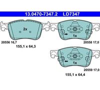 Set di pastiglie freno ATE 13.0470-7347.2, anteriore, Ceramica