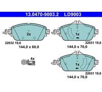 ATE Set di pastiglie freno 13.0470-9003.2 Anteriore Ceramica