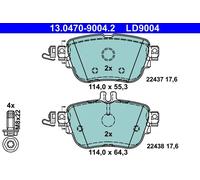 Set di pastiglie freno ATE 13.0470-9004.2, posteriore, Ceramica