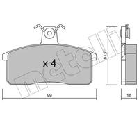Pastiglie freno 22-0026-0 METELLI per LANCIA SUZUKI SEAT