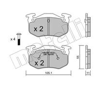 METELLI Pastiglie Freno Bremsbelegsatz Posteriore per Renault 19 II