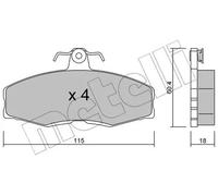 Pastiglie freno 22-0039-0 METELLI per SKODA FORD