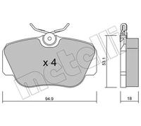 METELLI Pastiglie Freno Bremsbelegsatz Frontale per Mercedes-Benz 190