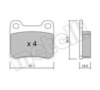 Pastiglie freno 22-0092-1 METELLI per MERCEDES-BENZ 124 Tre volumi CLASSE E