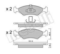 Pastiglie freno 22-0093-0 METELLI per FORD MAZDA