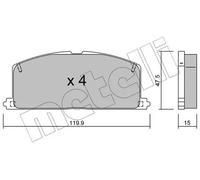 Pastiglie freno 22-0108-0 METELLI per TOYOTA COROLLA Liftback COROLLA FX Compact