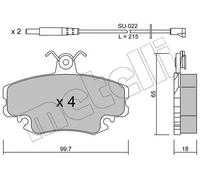 Pastiglie freno 22-0120-0K METELLI per RENAULT PEUGEOT ALPINE LADA