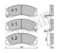 Pastiglie freno 22-0134-0 METELLI per MITSUBISHI PEUGEOT CITROËN
