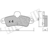 Pastiglie freno 22-0143-0 METELLI per FORD MONDEO I MONDEO I Tre volumi
