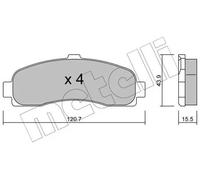 Metelli Pattini Freno Nissan Nissan Micra (K11) 1.0 I 16V 22-0145-0