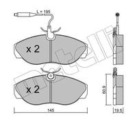 Pastiglie freno 22-0154-0 METELLI per PEUGEOT FIAT CITROËN