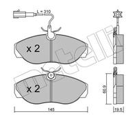Pastiglie freno 22-0154-1 METELLI per PEUGEOT FIAT CITROËN