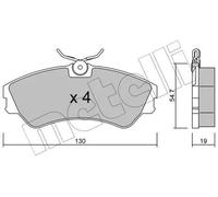 METELLI Pastiglie Freno Anteriore per VW Transporter IV Scatola 70XA 1.9 Td