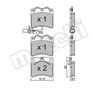 Pastiglie freno 22-0163-2 METELLI per VW TRANSPORTER T4 Autobus