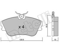 Pastiglie freno 22-0164-0 METELLI per VW TRANSPORTER T4 Autobus