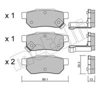 22-0170-1 METELLI SET PASTIGLIE FRENO POSTERIORI HONDA CIVIC VI ROVER 200 400