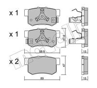 Pastiglie freno 22-0173-1 METELLI per HONDA CR-V II FR-V ACCORD VIII CR-V III