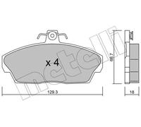 Pastiglie freno 22-0174-1 METELLI per LAND ROVER TATA