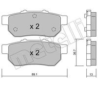 Pastiglie freno 22-0176-0 METELLI per HONDA CRX III CIVIC V Hatchback