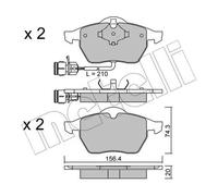 Kit Pastiglie Freno Freno A Disco Metelli 22-0181-0 per Audi Assale Anteriore