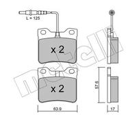 Pastiglie freno 22-0192-0 METELLI per PEUGEOT MERCEDES-BENZ